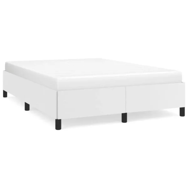 , Bed Frame White 53.9&#8243;x74.8&#8243; Full Faux Leather