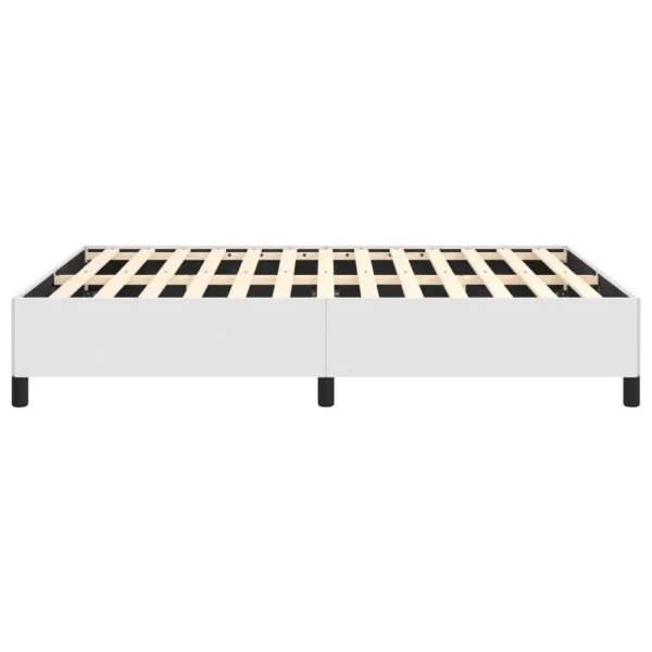 , Bed Frame White 53.9&#8243;x74.8&#8243; Full Faux Leather