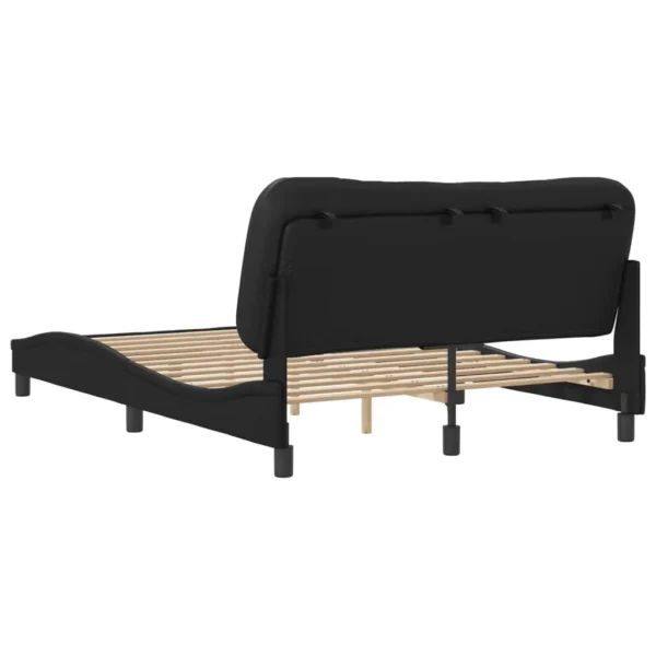 , vidaXL Full Bed Frame with Headboard, Black Faux Leather