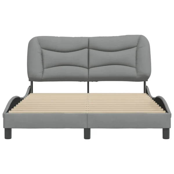 , Gray Fabric Full Bed Frame