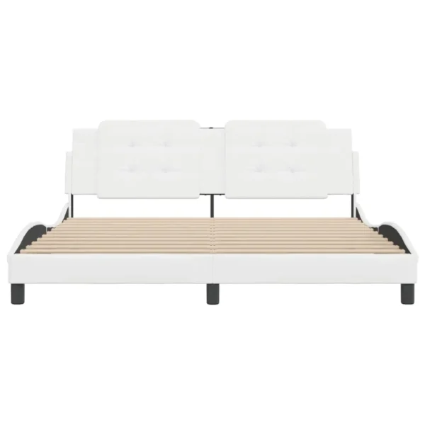 , vidaXL White California King Bed Frame with Headboard