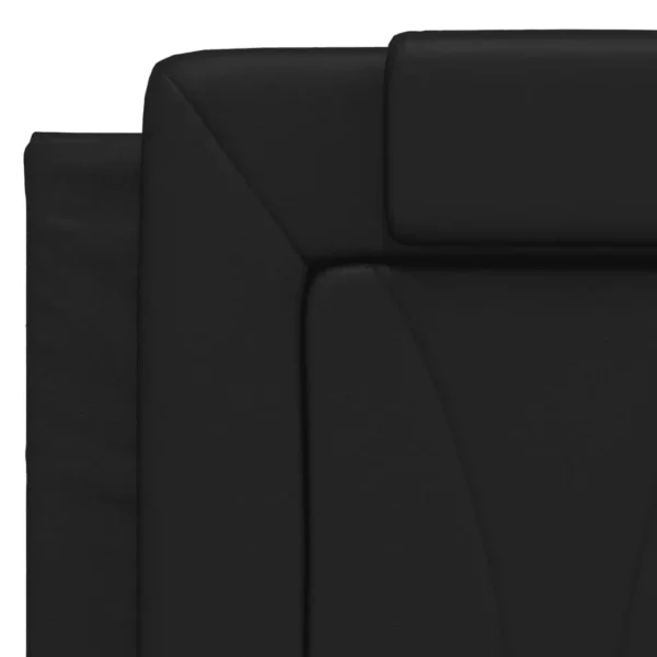 , vidaXL Bed Frame with Headboard Black 53.9&#8243;x74.8&#8243; Full Faux Leather