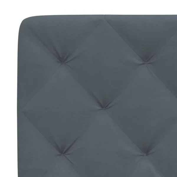 , vidaXL Bed Frame with Headboard Dark Gray 59.8&#8243;x79.9&#8243; Queen Velvet