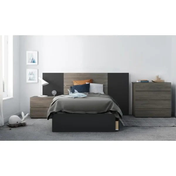 , 3-Drawer Storage Bed Frame, Twin|Black