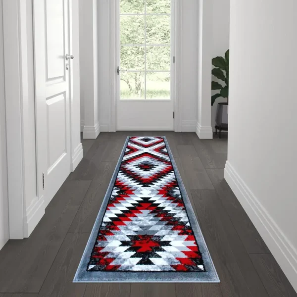 , Teagan Collection Southwestern Red Rug
