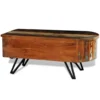 Coffee Table with Iron Pin Legs Solid Reclaimed Wood - Image 6