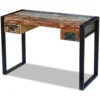 Vintage Style Desk - Solid Reclaimed Wood - Green accents - Image 4
