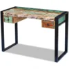 Vintage Style Desk - Solid Reclaimed Wood - Green accents - Image 8