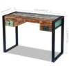 Vintage Style Desk - Solid Reclaimed Wood - Green accents - Image 10