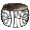 Coffee Table Round Solid Reclaimed Wood 26.8"x14.6" - Image 2