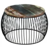 Coffee Table Round Solid Reclaimed Wood 26.8"x14.6" - Image 7