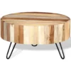 Reclaimed Wood Coffee Table - Rounded Slat Style - Image 5