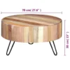 Reclaimed Wood Coffee Table - Rounded Slat Style - Image 7