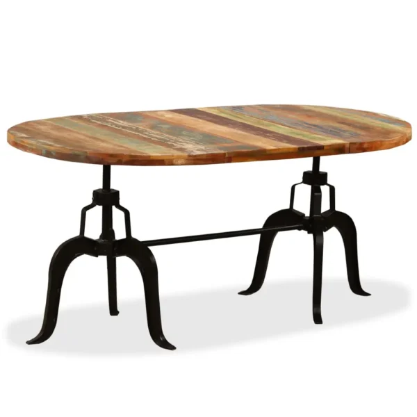 Dining Table Solid Reclaimed Wood and Steel 70.9" - Image 5