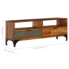 TV Stand 46.5"x13.8"x17.7" Solid Wood Reclaimed - Image 10