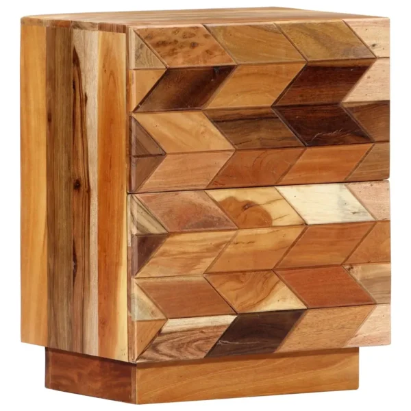 Reclaimed Wood Bedside Cabinet 15.7"x11.8"x19.7" - 70's Retro Style - Image 11