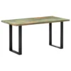 Solid Reclaimed Wood Dining Table 63"x31.5"x29.5" - Blue Weathered Paint Style