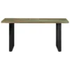 Solid Reclaimed Wood Dining Table 63"x31.5"x29.5" - Blue Weathered Paint Style - Image 2