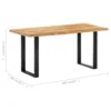 Solid Reclaimed Wood Dining Table 63"x31.5"x29.5" - Blue Weathered Paint Style - Image 7