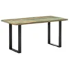 Solid Reclaimed Wood Dining Table 63"x31.5"x29.5" - Blue Weathered Paint Style - Image 8
