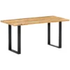 Solid Reclaimed Wood Dining Table 63"x31.5"x29.5" - Blue Weathered Paint Style - Image 11