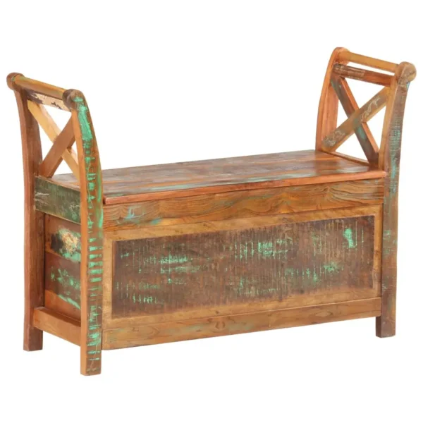 Hall Bench 40.6"x13"x28.3" Solid Reclaimed Wood - Image 8