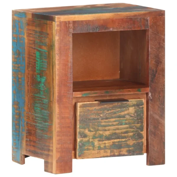 Reclaimed Wood Bedside Cabinet 15.7"x11.8"x19.7" Rustic Style - Image 7
