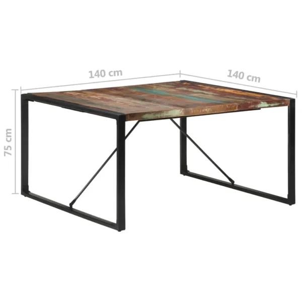 Dining Table 55.1"x55.1"x29.5" Solid Reclaimed Wood - Image 6