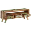 TV Stand Multicolor 43.3"x11.8"x15.7" Solid Wood Reclaimed - Image 3