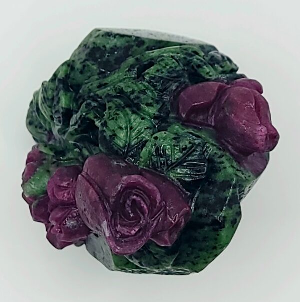 Ruby Zoisite Roses Carving - Image 4