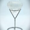 Clear Quartz Diamond Carving & Stand - Image 5