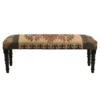 "47"" Shades of Brown Black Leg Southwest Upholstered Bench"