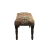 "47"" Shades of Brown Black Leg Southwest Upholstered Bench" - Image 5