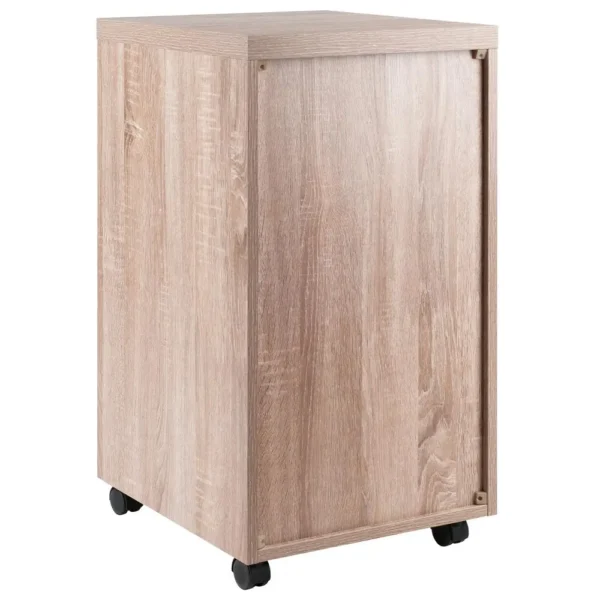 Kenner Mobile Storage Cabinet, 5 Drawers, Reclaimed Wood/White Finish - Image 4