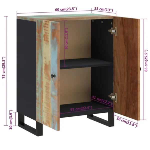 Sideboard 23.6"x13"x29.5" Solid Wood Reclaimed - Image 9