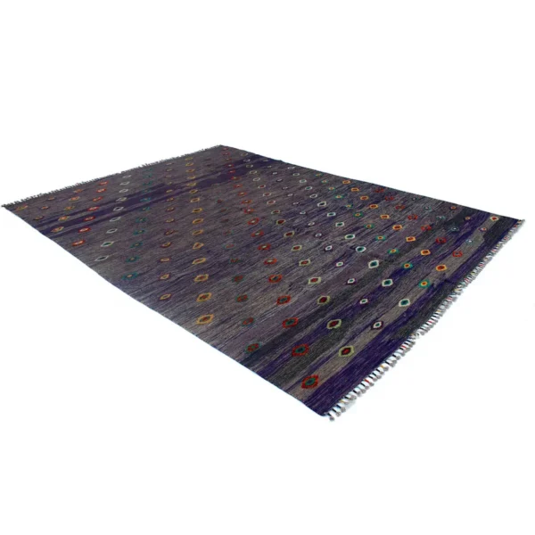 Soumak Ship Gray Kilim Rug - Image 6