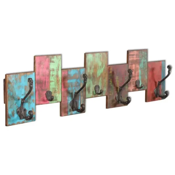 Coat Rack with 7 Hooks Solid Reclaimed Wood - Image 4