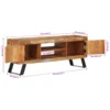 TV Stand 44.1"x11.8"x17.7" Solid Wood Reclaimed - Image 10
