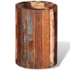 Reclaimed Wood Stool - Rounded Faded Paint Style - Image 9