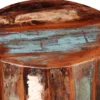 Reclaimed Wood Stool - Rounded Faded Paint Style - Image 13