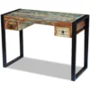 Vintage Style Desk - Solid Reclaimed Wood - Green accents - Image 20