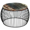 Coffee Table Round Solid Reclaimed Wood 26.8"x14.6" - Image 14