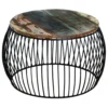 Coffee Table Round Solid Reclaimed Wood 26.8"x14.6" - Image 15