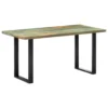Solid Reclaimed Wood Dining Table 63"x31.5"x29.5" - Blue Weathered Paint Style - Image 12