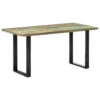 Solid Reclaimed Wood Dining Table 63"x31.5"x29.5" - Blue Weathered Paint Style - Image 19