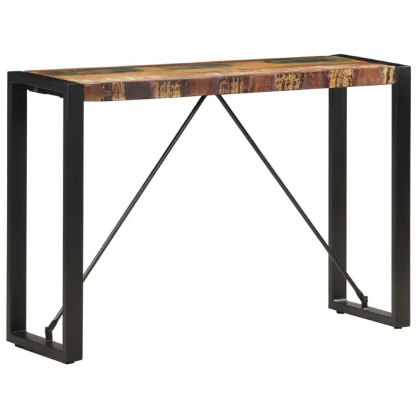 Reclaimed Wood Console Table 43.3"x13.8"x29.9" - Squared Iron Legs - Image 16