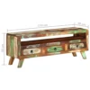 TV Stand Multicolor 43.3"x11.8"x15.7" Solid Wood Reclaimed - Image 21