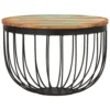 Coffee Table A19.7"x13.8" Solid Wood Reclaimed and Steel