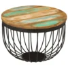 Coffee Table A19.7"x13.8" Solid Wood Reclaimed and Steel - Image 6
