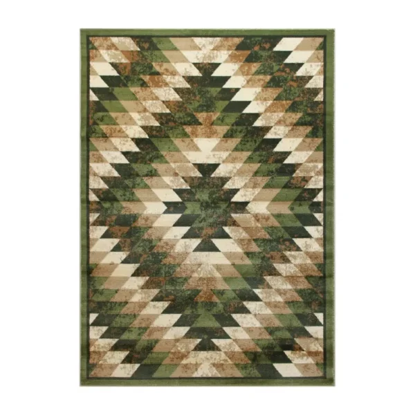 Teagan Collection Southwestern 6' x 9' Green Area Rug - Add Warmth and Style to Your Home Decor